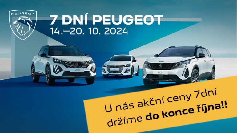 7 dní Peugeot - akční ceny až do konce října