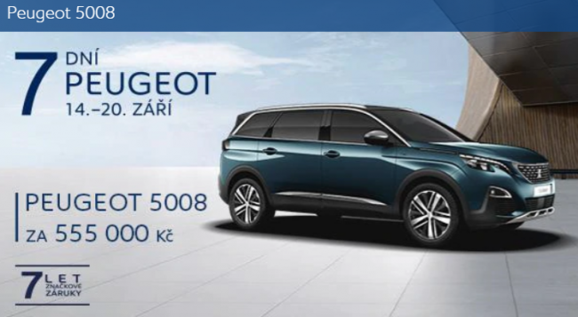 Peugeot 5008 v rámci akce 7 dní Peugeot za 555.000,-