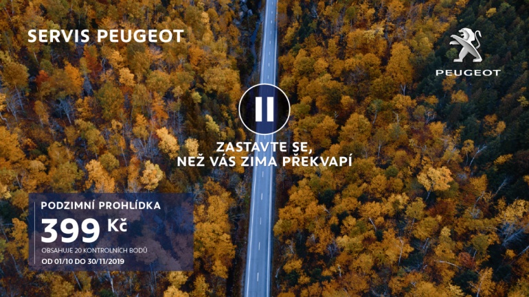 Peugeot - podzimní prohlídka za 399,- akce v říjnu 2019