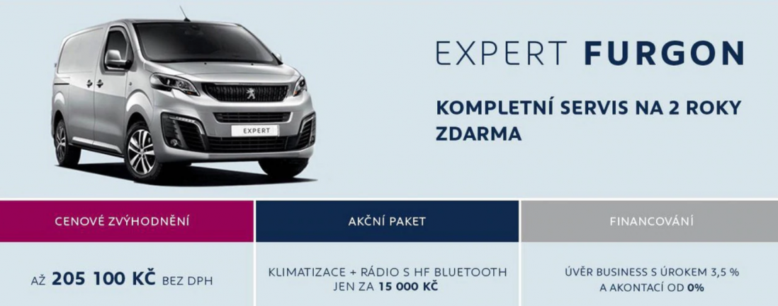 Peugeot - expert furgon + kompletní servis zdarma